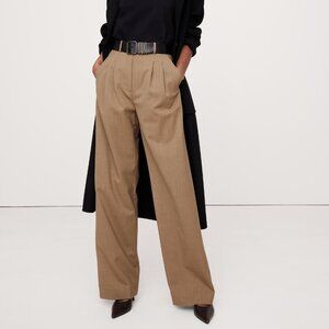 Banana Republic Beige Soho High-Rise Wide Leg Italian Wool Pant Size 8 L NWT